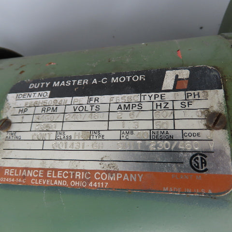 Reliance Electric P56H5094N Centrifugal Blower Fan 1HP 230/460V 3Ph 3450RPM