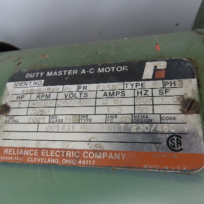 Reliance Electric P56H5094N Centrifugal Blower Fan 1HP 230/460V 3Ph 3450RPM