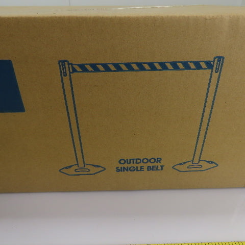 Uline H-8834 Outdoor Retractable Single Belt Crowd Control Posts Red/White 16'