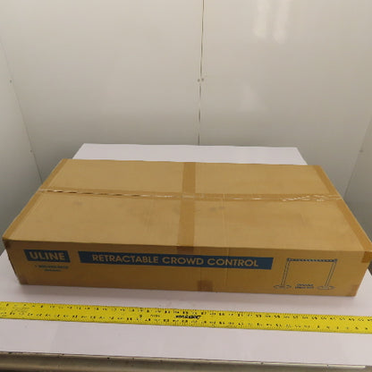 Uline H-8834 Outdoor Retractable Single Belt Crowd Control Posts Red/White 16'
