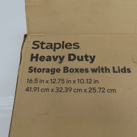 Staples Heavy Duty Storage Boxes with Lids Letter Legal 725 lb Lot Of 12
