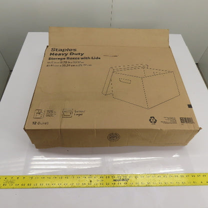 Staples Heavy Duty Storage Boxes with Lids Letter Legal 725 lb Lot Of 12