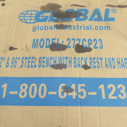 Global Industrial 277CP23 Base for 72" & 96" Steel Bench W/ Back Rest & Hardware