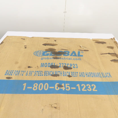 Global Industrial 277CP23 Base for 72" & 96" Steel Bench W/ Back Rest & Hardware