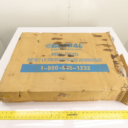 Global Industrial 277CP23 Base for 72" & 96" Steel Bench W/ Back Rest & Hardware