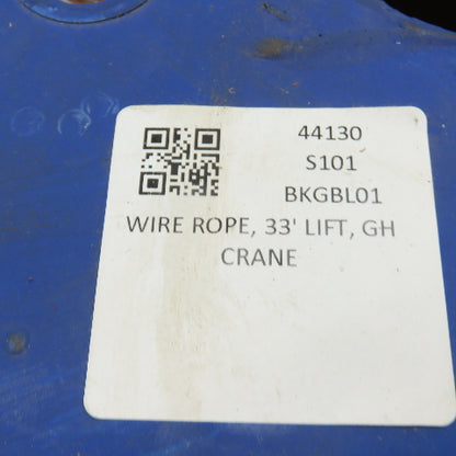GH Crane BKGBL01 1/2" OD Wire Rope Cable Spool 33'