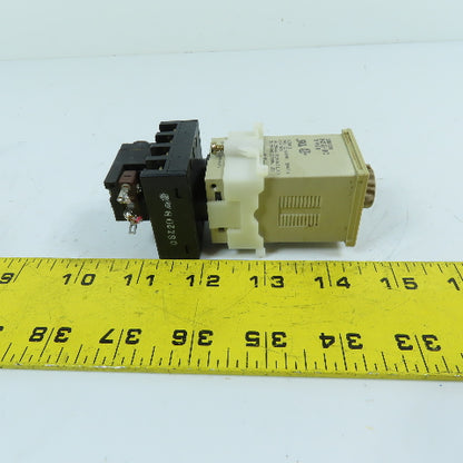 Omron H3G-8C 0-60 Sec Timer Relay W/8-Pin Socket Base 100/110/120VAC