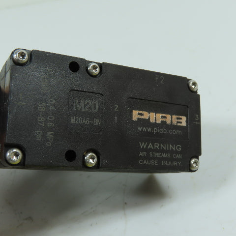 PIAB M20A6-BN Mini Vacuum Ejector Pump 58-87PSI w/Push-to-Connect Fittings