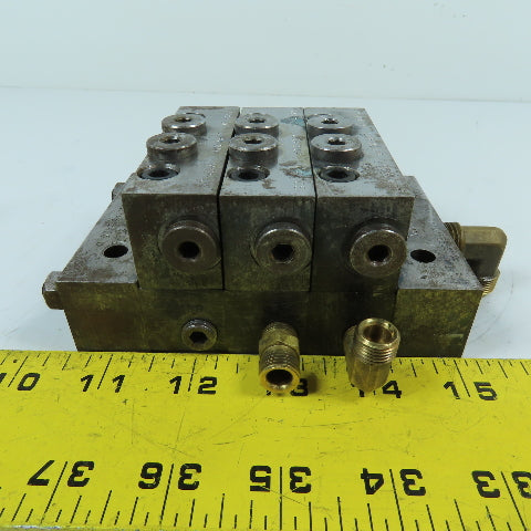 Lubriquip MSP-10S MSP-20T 3-Section Modular Divider Valve Block 3500PSI