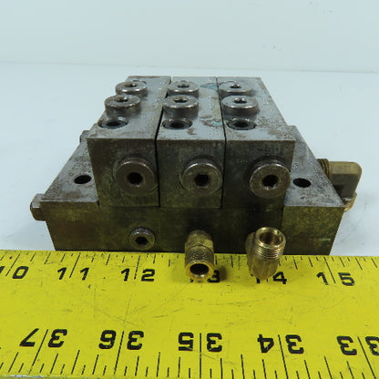 Lubriquip MSP-10S MSP-20T 3-Section Modular Divider Valve Block 3500PSI