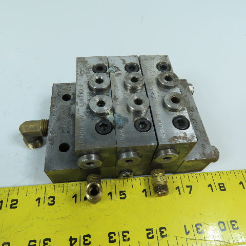 Lubriquip MSP-10S MSP-20T 3-Section Modular Divider Valve Block 3500PSI