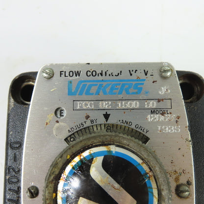Vickers FCG 02 1500 50 420607 Hydraulic Flow Control Valve 3600PSI