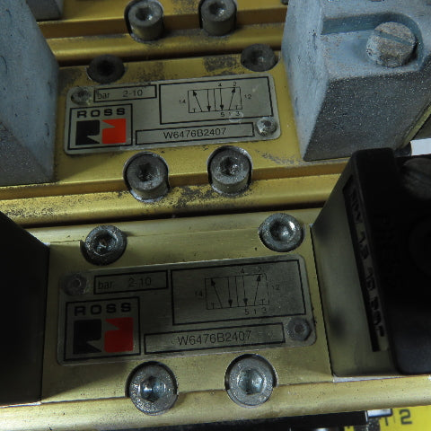 Ross W6476B2407 5/2 Way 5 Station Pneumatic Solenoid Valve Manifold 110-120VAC