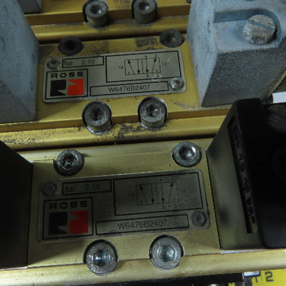 Ross W6476B2407 5/2 Way 5 Station Pneumatic Solenoid Valve Manifold 110-120VAC