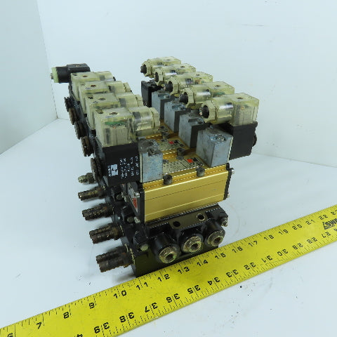 Ross W6476B2407 5/2 Way 5 Station Pneumatic Solenoid Valve Manifold 110-120VAC