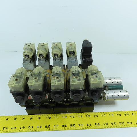 Ross W6476B2407 5/2 Way 5 Station Pneumatic Solenoid Valve Manifold 110-120VAC