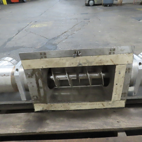 0.5HP 90VDC Dual Drive/Discharge SS Screw Auger Conveyor Feeder 14.5"x9" Intake