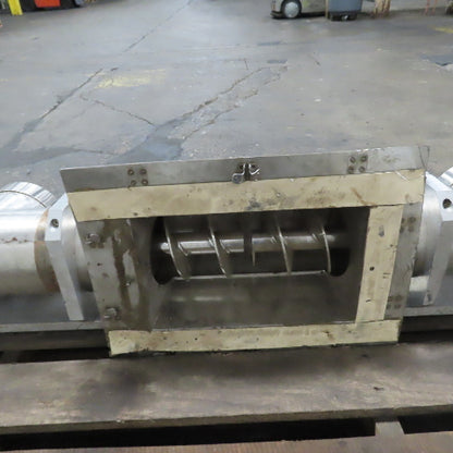 0.5HP 90VDC Dual Drive/Discharge SS Screw Auger Conveyor Feeder 14.5"x9" Intake