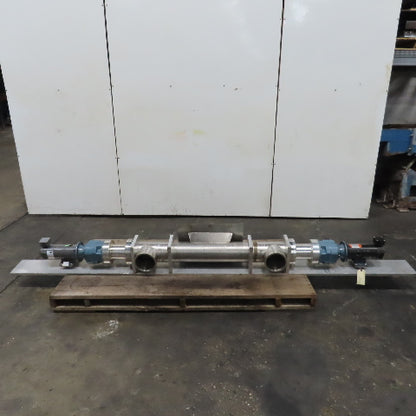 0.5HP 90VDC Dual Drive/Discharge SS Screw Auger Conveyor Feeder 14.5"x9" Intake