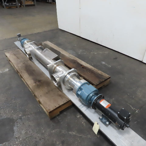 0.5HP 90VDC Dual Drive/Discharge SS Screw Auger Conveyor Feeder 14.5"x9" Intake