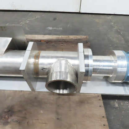 0.5HP 90VDC Dual Drive/Discharge SS Screw Auger Conveyor Feeder 14.5"x9" Intake