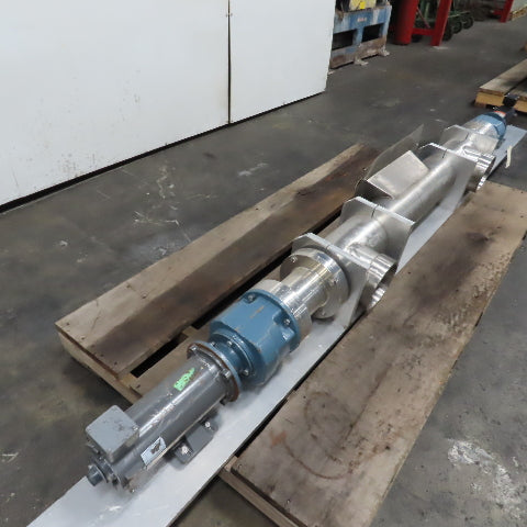0.5HP 90VDC Dual Drive/Discharge SS Screw Auger Conveyor Feeder 14.5"x9" Intake