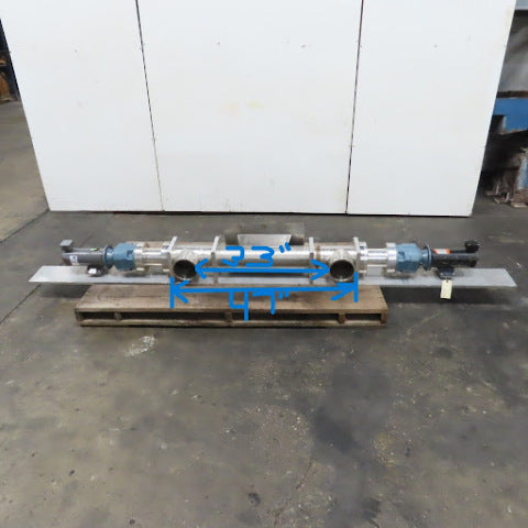 0.5HP 90VDC Dual Drive/Discharge SS Screw Auger Conveyor Feeder 14.5"x9" Intake