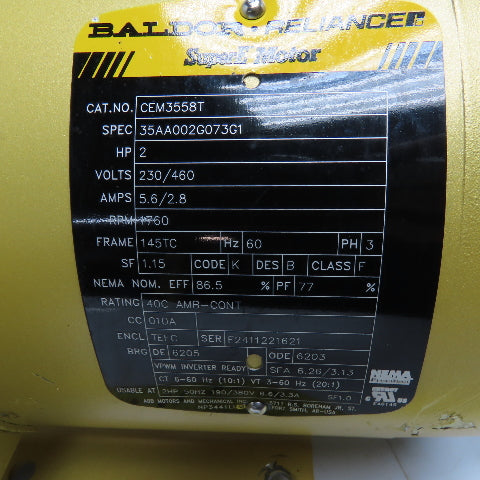 Hapman CEM3558T TXMQ2-5-140TC-140TC 2HP Inline Gear Motor 230/460V 3Ph 5:1