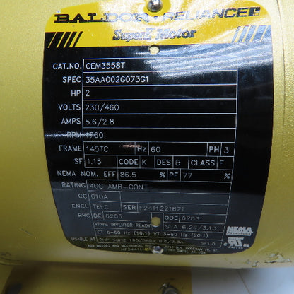 Hapman CEM3558T TXMQ2-5-140TC-140TC 2HP Inline Gear Motor 230/460V 3Ph 5:1