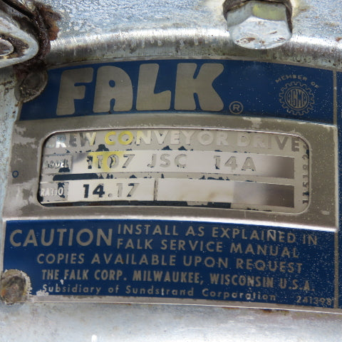Falk 1107JSC14A 14.17:1 Screw Conveyor Drive Speed Reducer Gearbox