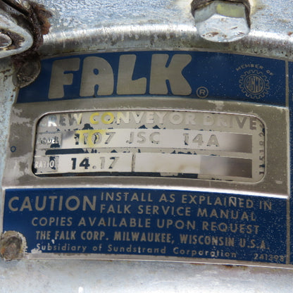 Falk 1107JSC14A 14.17:1 Screw Conveyor Drive Speed Reducer Gearbox