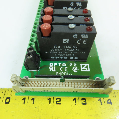 Opto 22 G4PB16 16-Channel I/O Module Rack w/ G4 IAC5 & OAC5 Relay Modules 120VAC