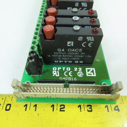 Opto 22 G4PB16 16-Channel I/O Module Rack w/ G4 IAC5 & OAC5 Relay Modules 120VAC