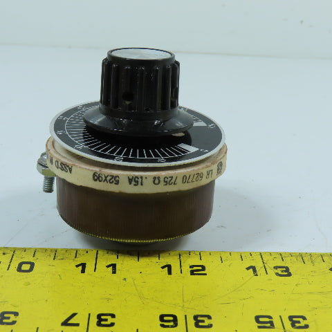 Angstrohm LR62770 725 Ohm 0.15A Wirewound Rotary Rheostat 600V Insulated