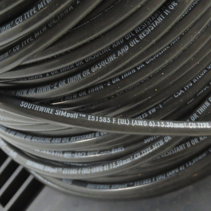 Southwire F51583 F 6AWG Stranded Copper Wire Black MTW/THWN-2/THHN 600V 110'