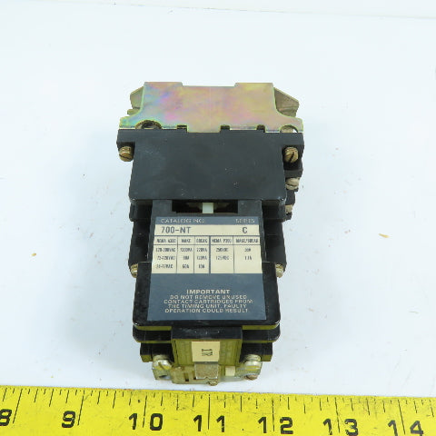 Allen-Bradley 700-NT 700-N400A1 4-Pole Control Relay W/Pneumatic Timer 120V