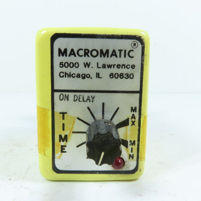 Macromatic SS78222-06 10A DPDT On Delay Time Delay Relay 120VAC