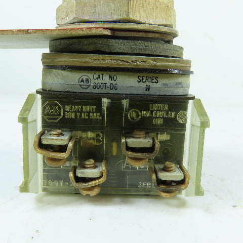Allen-Bradley 800T-DC Red Mushroom Head Emergency Stop Pushbutton 600VAC