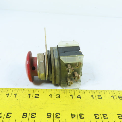 Allen-Bradley 800T-DC Red Mushroom Head Emergency Stop Pushbutton 600VAC