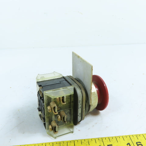Allen-Bradley 800T-DC Red Mushroom Head Emergency Stop Pushbutton 600VAC