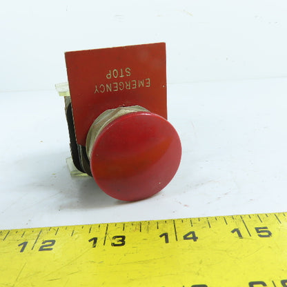 Allen-Bradley 800T-DC Red Mushroom Head Emergency Stop Pushbutton 600VAC