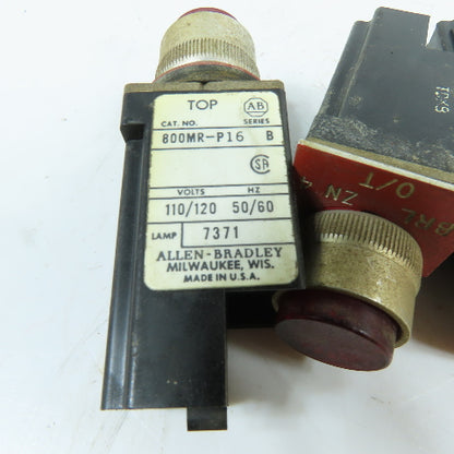 Allen-Bradley 800MR-P16 Red Indicator Pilot Light 110/120V Lot Of 4