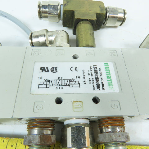 Numatics L23BB552B000061 5/3 Double Solenoid Air Valve 24VDC
