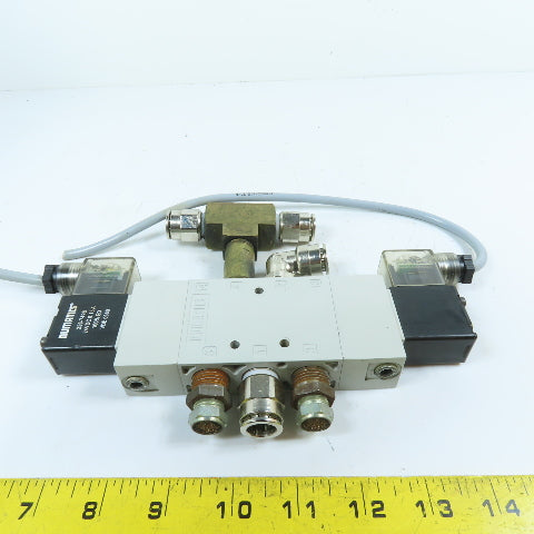 Numatics L23BB552B000061 5/3 Double Solenoid Air Valve 24VDC