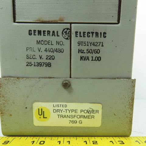 General Electric 9T51Y4271 1KVA Dry-Type Power Transformer 440/480V-220V