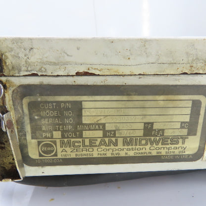 McLean Midwest XR-2916-001 Enclosure Heat Exchanger AC 115V 1Ph
