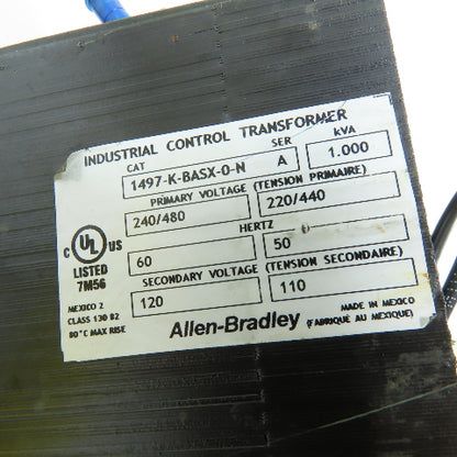 Allen-Bradley 1497-K-BASX-0-N 1kVA 1Ph Control Transformer 240/480V 120V