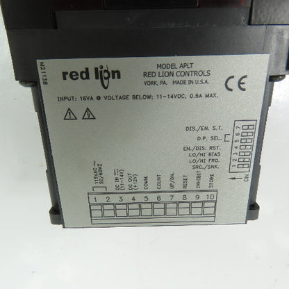 Red Lion Controls APLT0800 Digital Totalizing Counter Modual 115VAC