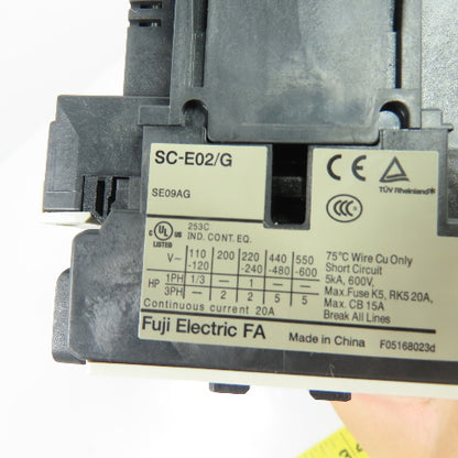 Fuji SC-E02/G Reversing Contactor 24VDC Coil W/ TK-E02 2.8-4.2A Relay