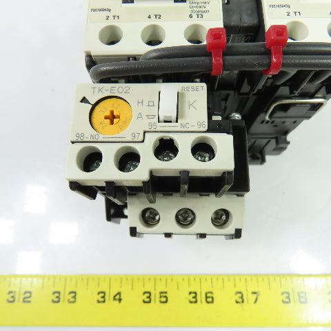Fuji SC-E02/G Reversing Contactor 24VDC Coil W/ TK-E02 2.8-4.2A Relay